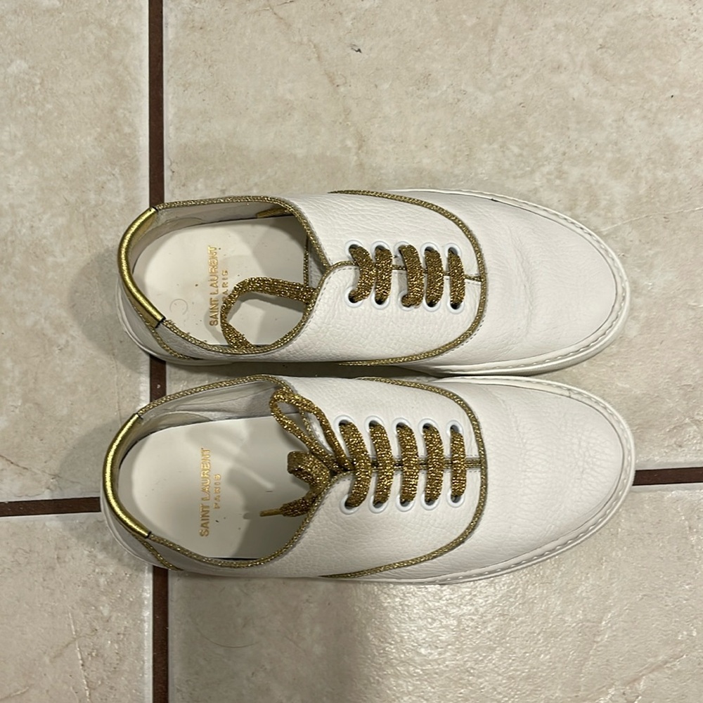 Saint Laurent sneakers white and gold trim
